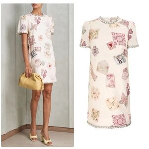 New Zimmermann Hypnotic Jewelled Linen Dress AU3